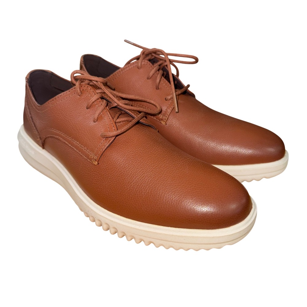 NEW Cole Haan Grand + Plain Toe Oxford Mens 8M C36935 British Tan Leather Shoes